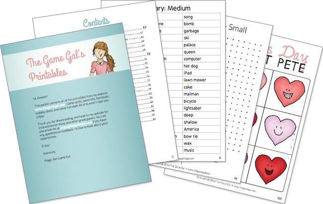 Free Printable Word Lists The Game Gal